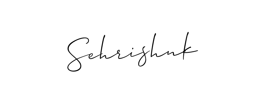 Use a signature maker to create a handwritten signature online. With this signature software, you can design (Allison_Script) your own signature for name Sehrishnk. Sehrishnk signature style 2 images and pictures png