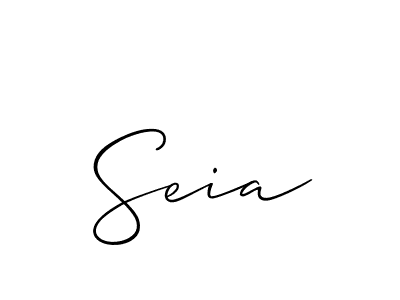 Design your own signature with our free online signature maker. With this signature software, you can create a handwritten (Allison_Script) signature for name Seia. Seia signature style 2 images and pictures png