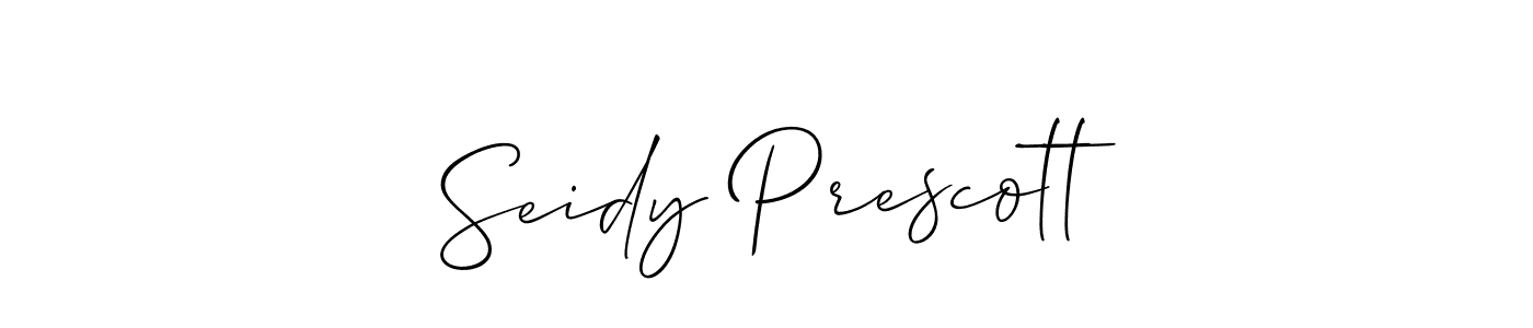 How to make Seidy Prescott signature? Allison_Script is a professional autograph style. Create handwritten signature for Seidy Prescott name. Seidy Prescott signature style 2 images and pictures png