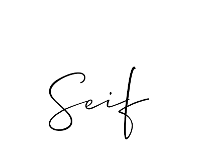 Also we have Seif name is the best signature style. Create professional handwritten signature collection using Allison_Script autograph style. Seif signature style 2 images and pictures png