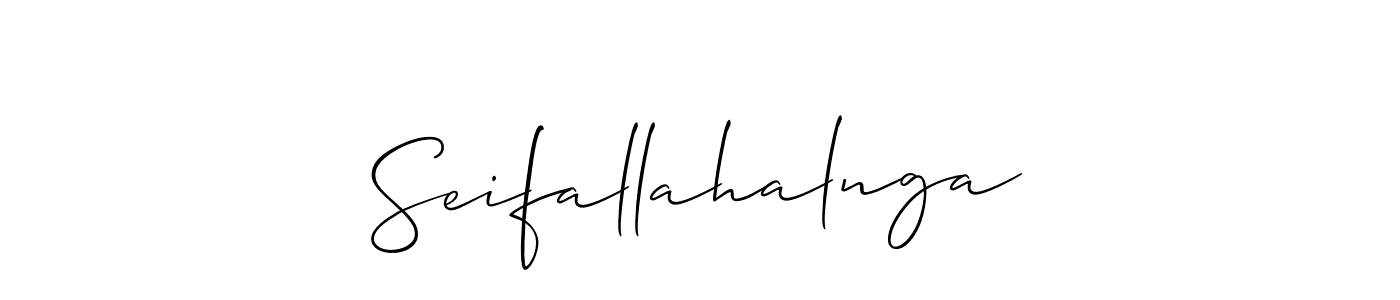 Use a signature maker to create a handwritten signature online. With this signature software, you can design (Allison_Script) your own signature for name Seifallahalnga. Seifallahalnga signature style 2 images and pictures png