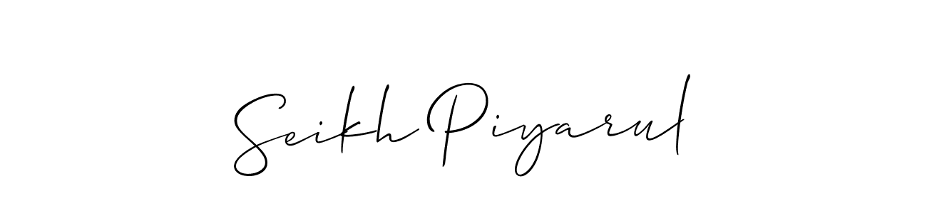 The best way (Allison_Script) to make a short signature is to pick only two or three words in your name. The name Seikh Piyarul include a total of six letters. For converting this name. Seikh Piyarul signature style 2 images and pictures png
