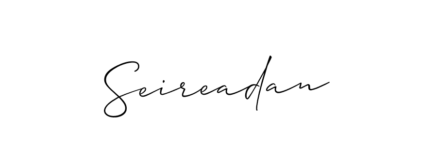 Use a signature maker to create a handwritten signature online. With this signature software, you can design (Allison_Script) your own signature for name Seireadan. Seireadan signature style 2 images and pictures png