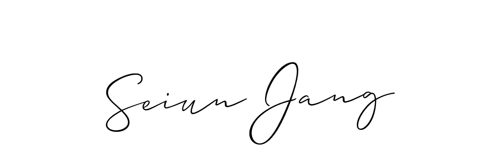 You should practise on your own different ways (Allison_Script) to write your name (Seiun Jang) in signature. don't let someone else do it for you. Seiun Jang signature style 2 images and pictures png