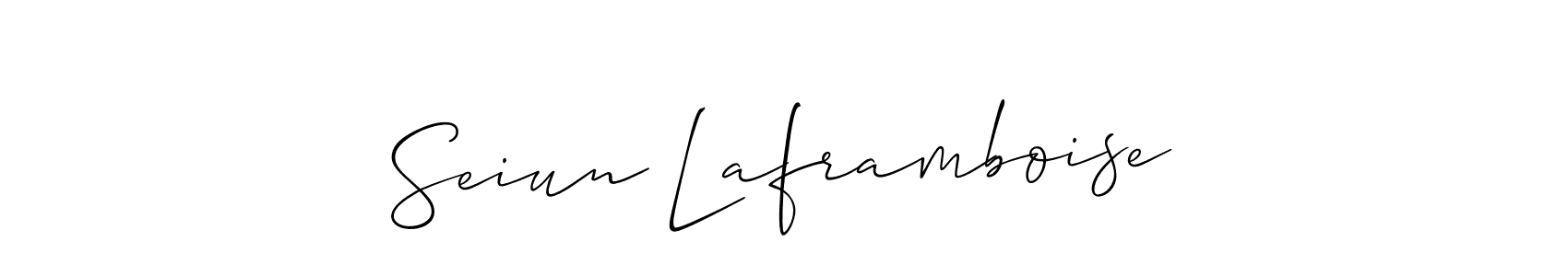 The best way (Allison_Script) to make a short signature is to pick only two or three words in your name. The name Seiun Laframboise include a total of six letters. For converting this name. Seiun Laframboise signature style 2 images and pictures png