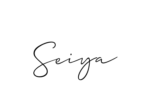 Use a signature maker to create a handwritten signature online. With this signature software, you can design (Allison_Script) your own signature for name Seiya. Seiya signature style 2 images and pictures png