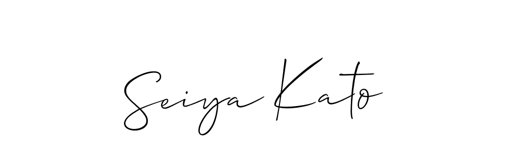 Make a beautiful signature design for name Seiya Kato. With this signature (Allison_Script) style, you can create a handwritten signature for free. Seiya Kato signature style 2 images and pictures png