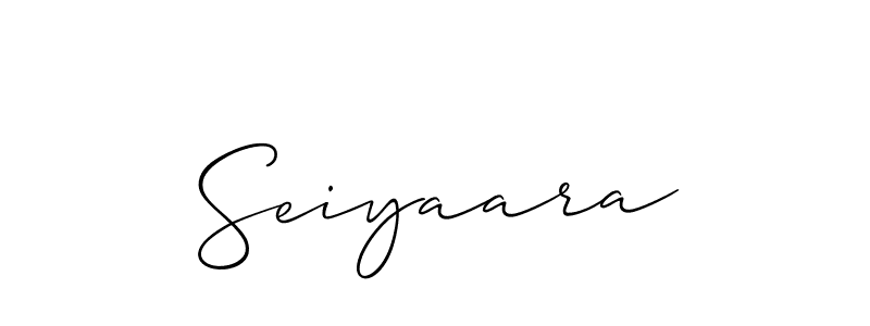 Create a beautiful signature design for name Seiyaara. With this signature (Allison_Script) fonts, you can make a handwritten signature for free. Seiyaara signature style 2 images and pictures png