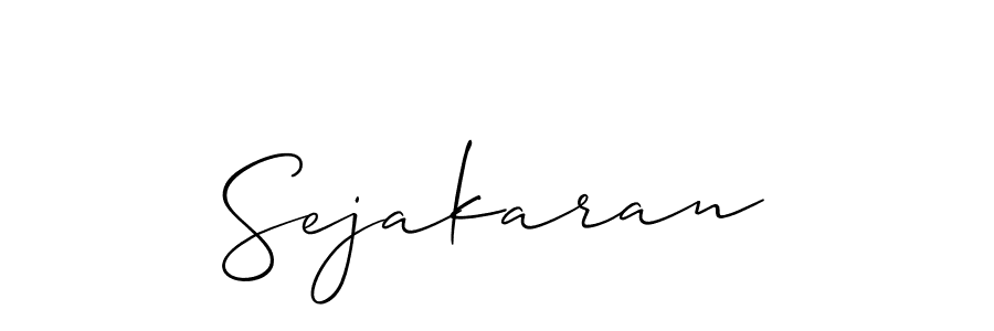 Use a signature maker to create a handwritten signature online. With this signature software, you can design (Allison_Script) your own signature for name Sejakaran. Sejakaran signature style 2 images and pictures png