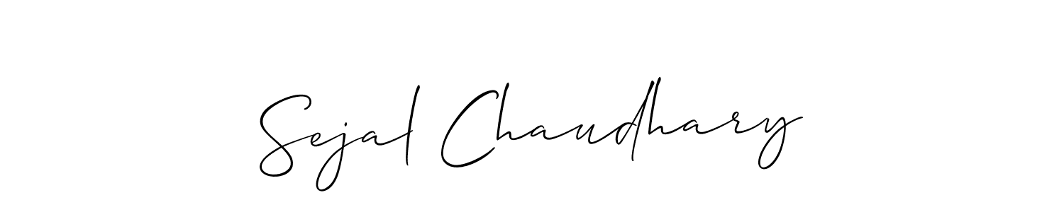 The best way (Allison_Script) to make a short signature is to pick only two or three words in your name. The name Sejal Chaudhary include a total of six letters. For converting this name. Sejal Chaudhary signature style 2 images and pictures png