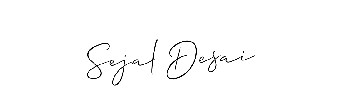 Make a beautiful signature design for name Sejal Desai. With this signature (Allison_Script) style, you can create a handwritten signature for free. Sejal Desai signature style 2 images and pictures png