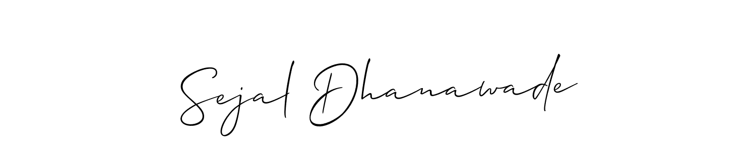 Also we have Sejal Dhanawade name is the best signature style. Create professional handwritten signature collection using Allison_Script autograph style. Sejal Dhanawade signature style 2 images and pictures png