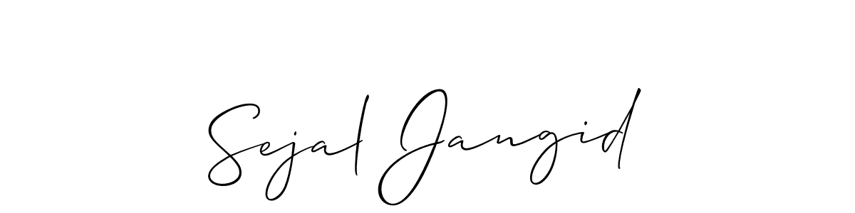 Create a beautiful signature design for name Sejal Jangid. With this signature (Allison_Script) fonts, you can make a handwritten signature for free. Sejal Jangid signature style 2 images and pictures png