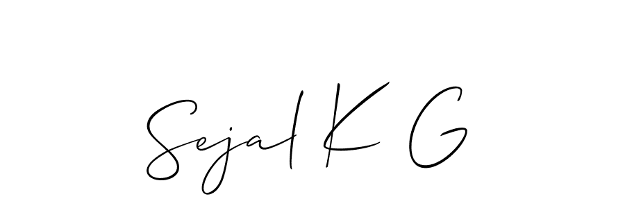 You should practise on your own different ways (Allison_Script) to write your name (Sejal K G) in signature. don't let someone else do it for you. Sejal K G signature style 2 images and pictures png
