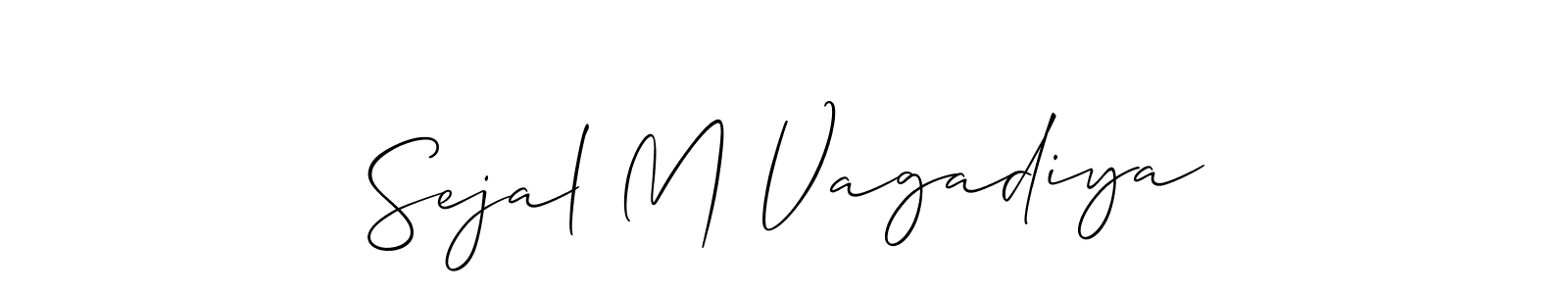 How to Draw Sejal M Vagadiya signature style? Allison_Script is a latest design signature styles for name Sejal M Vagadiya. Sejal M Vagadiya signature style 2 images and pictures png