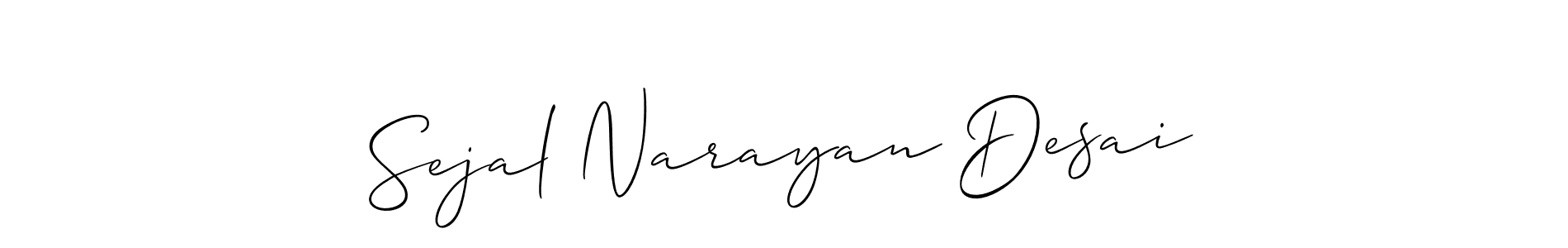 How to make Sejal Narayan Desai signature? Allison_Script is a professional autograph style. Create handwritten signature for Sejal Narayan Desai name. Sejal Narayan Desai signature style 2 images and pictures png