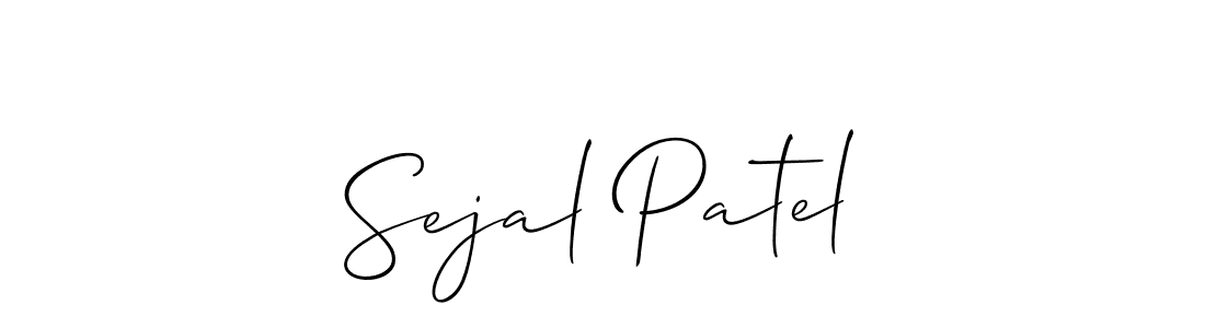 Create a beautiful signature design for name Sejal Patel. With this signature (Allison_Script) fonts, you can make a handwritten signature for free. Sejal Patel signature style 2 images and pictures png