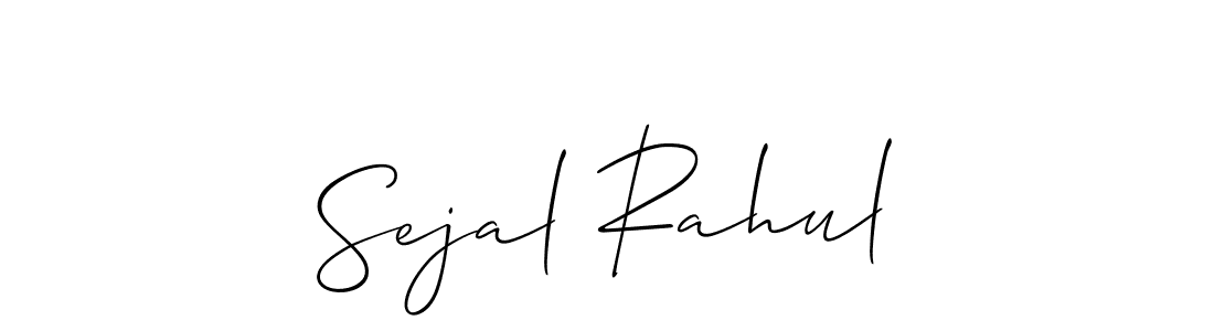 How to make Sejal Rahul name signature. Use Allison_Script style for creating short signs online. This is the latest handwritten sign. Sejal Rahul signature style 2 images and pictures png
