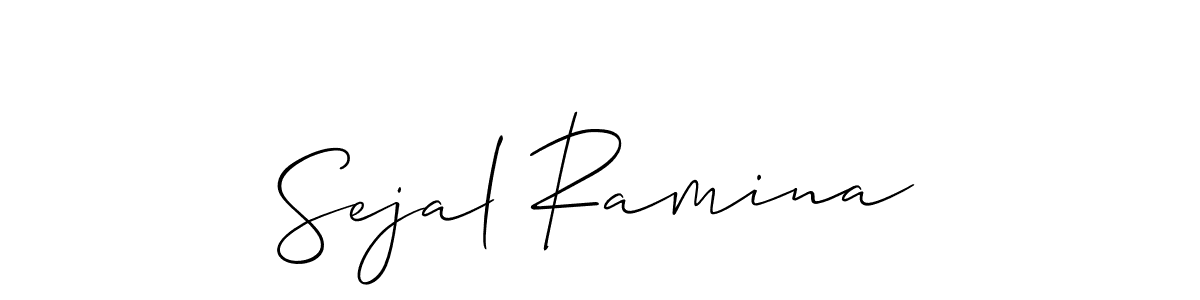 It looks lik you need a new signature style for name Sejal Ramina. Design unique handwritten (Allison_Script) signature with our free signature maker in just a few clicks. Sejal Ramina signature style 2 images and pictures png