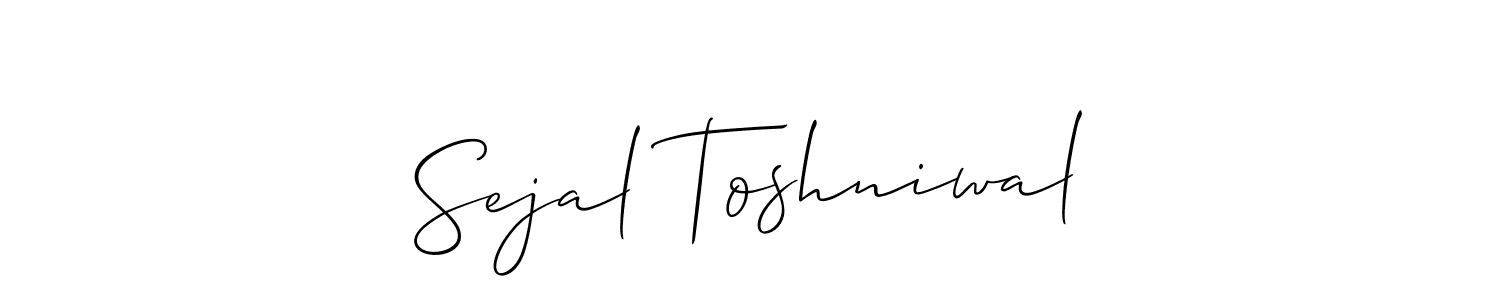 You should practise on your own different ways (Allison_Script) to write your name (Sejal Toshniwal) in signature. don't let someone else do it for you. Sejal Toshniwal signature style 2 images and pictures png