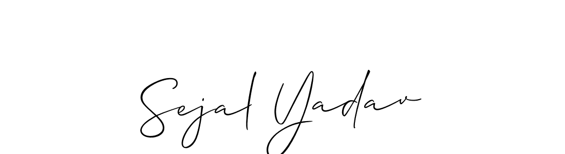 The best way (Allison_Script) to make a short signature is to pick only two or three words in your name. The name Sejal Yadav include a total of six letters. For converting this name. Sejal Yadav signature style 2 images and pictures png