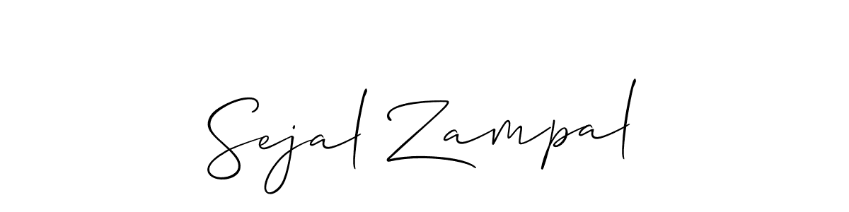 How to make Sejal Zampal name signature. Use Allison_Script style for creating short signs online. This is the latest handwritten sign. Sejal Zampal signature style 2 images and pictures png
