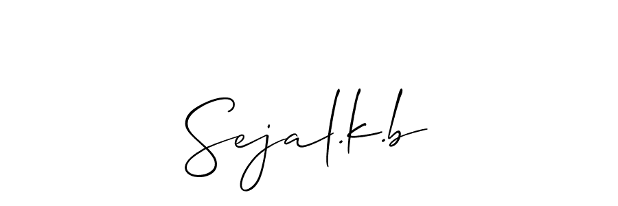 Make a beautiful signature design for name Sejal.k.b. With this signature (Allison_Script) style, you can create a handwritten signature for free. Sejal.k.b signature style 2 images and pictures png