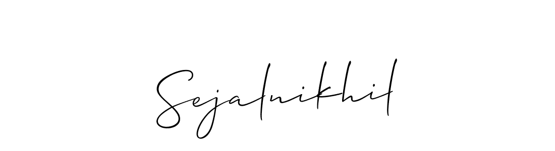 Sejalnikhil stylish signature style. Best Handwritten Sign (Allison_Script) for my name. Handwritten Signature Collection Ideas for my name Sejalnikhil. Sejalnikhil signature style 2 images and pictures png