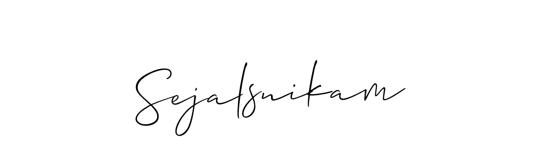 Also we have Sejalsnikam name is the best signature style. Create professional handwritten signature collection using Allison_Script autograph style. Sejalsnikam signature style 2 images and pictures png