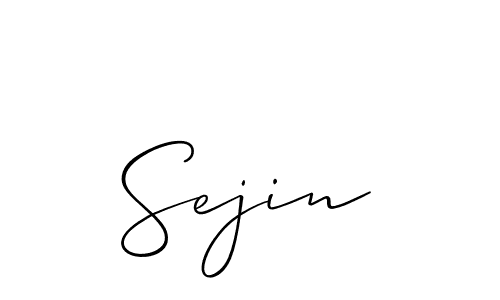 How to make Sejin signature? Allison_Script is a professional autograph style. Create handwritten signature for Sejin name. Sejin signature style 2 images and pictures png