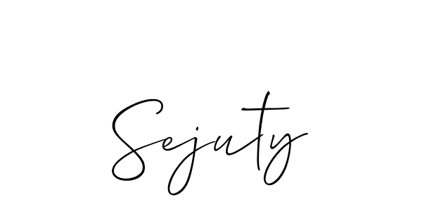 Make a beautiful signature design for name Sejuty. With this signature (Allison_Script) style, you can create a handwritten signature for free. Sejuty signature style 2 images and pictures png