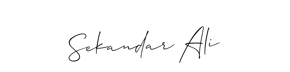 Use a signature maker to create a handwritten signature online. With this signature software, you can design (Allison_Script) your own signature for name Sekandar Ali. Sekandar Ali signature style 2 images and pictures png