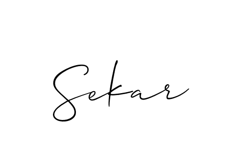 Create a beautiful signature design for name Sekar. With this signature (Allison_Script) fonts, you can make a handwritten signature for free. Sekar signature style 2 images and pictures png