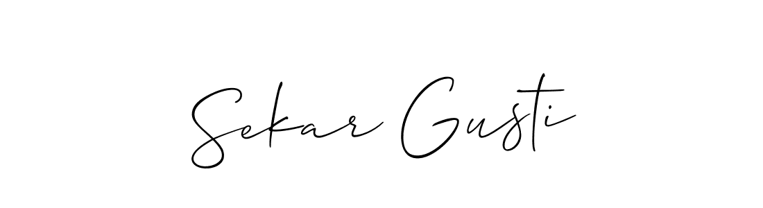 This is the best signature style for the Sekar Gusti name. Also you like these signature font (Allison_Script). Mix name signature. Sekar Gusti signature style 2 images and pictures png