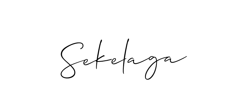 Make a beautiful signature design for name Sekelaga. With this signature (Allison_Script) style, you can create a handwritten signature for free. Sekelaga signature style 2 images and pictures png