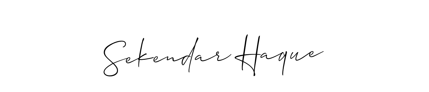 Sekendar Haque stylish signature style. Best Handwritten Sign (Allison_Script) for my name. Handwritten Signature Collection Ideas for my name Sekendar Haque. Sekendar Haque signature style 2 images and pictures png