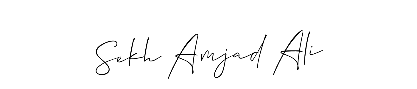 How to make Sekh Amjad Ali name signature. Use Allison_Script style for creating short signs online. This is the latest handwritten sign. Sekh Amjad Ali signature style 2 images and pictures png