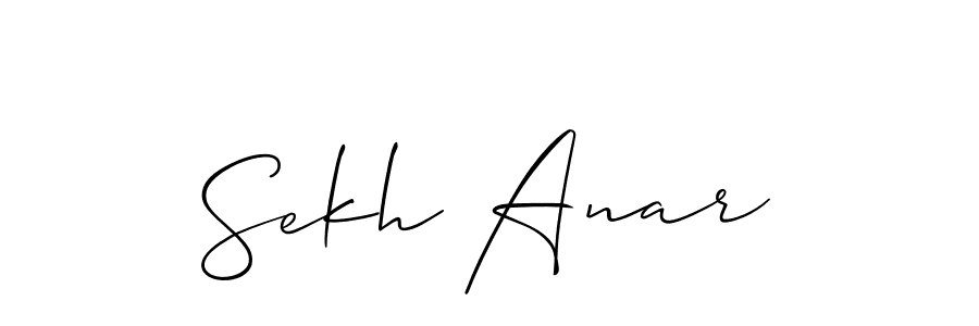 Make a beautiful signature design for name Sekh Anar. With this signature (Allison_Script) style, you can create a handwritten signature for free. Sekh Anar signature style 2 images and pictures png