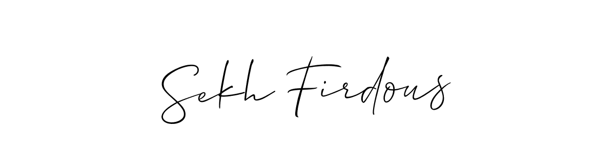 Make a beautiful signature design for name Sekh Firdous. With this signature (Allison_Script) style, you can create a handwritten signature for free. Sekh Firdous signature style 2 images and pictures png