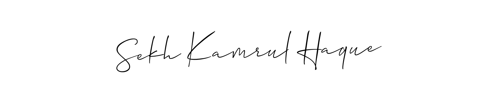 You should practise on your own different ways (Allison_Script) to write your name (Sekh Kamrul Haque) in signature. don't let someone else do it for you. Sekh Kamrul Haque signature style 2 images and pictures png
