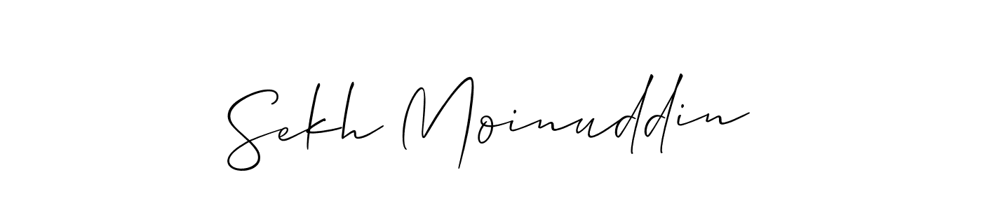 Make a beautiful signature design for name Sekh Moinuddin. With this signature (Allison_Script) style, you can create a handwritten signature for free. Sekh Moinuddin signature style 2 images and pictures png