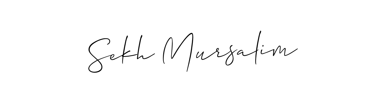 You should practise on your own different ways (Allison_Script) to write your name (Sekh Mursalim) in signature. don't let someone else do it for you. Sekh Mursalim signature style 2 images and pictures png