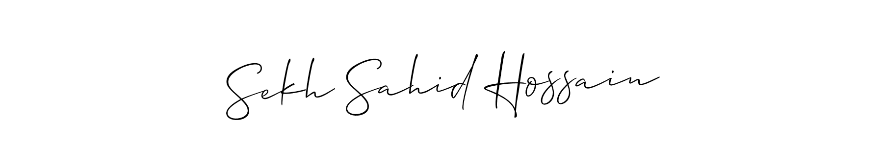 The best way (Allison_Script) to make a short signature is to pick only two or three words in your name. The name Sekh Sahid Hossain include a total of six letters. For converting this name. Sekh Sahid Hossain signature style 2 images and pictures png