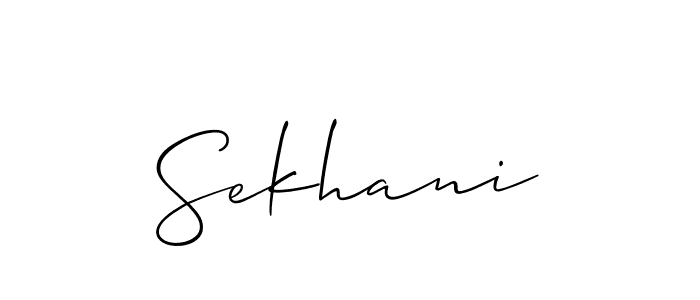 Create a beautiful signature design for name Sekhani. With this signature (Allison_Script) fonts, you can make a handwritten signature for free. Sekhani signature style 2 images and pictures png