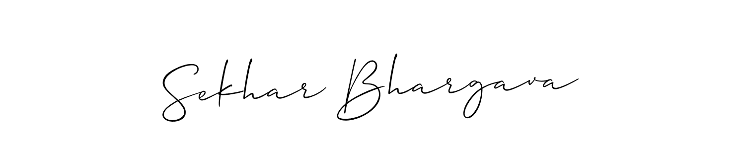 Allison_Script is a professional signature style that is perfect for those who want to add a touch of class to their signature. It is also a great choice for those who want to make their signature more unique. Get Sekhar Bhargava name to fancy signature for free. Sekhar Bhargava signature style 2 images and pictures png