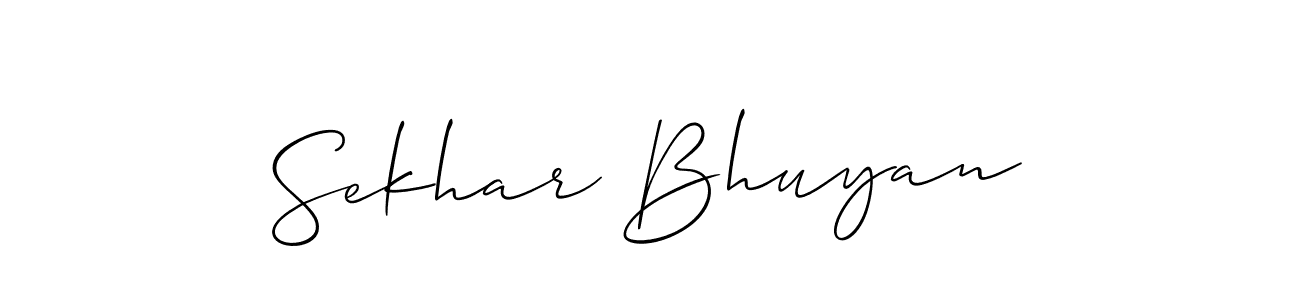 How to make Sekhar Bhuyan signature? Allison_Script is a professional autograph style. Create handwritten signature for Sekhar Bhuyan name. Sekhar Bhuyan signature style 2 images and pictures png