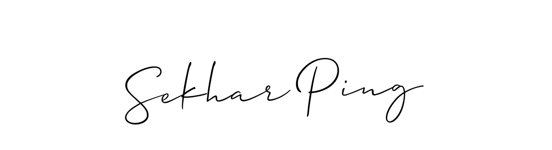 Create a beautiful signature design for name Sekhar Ping. With this signature (Allison_Script) fonts, you can make a handwritten signature for free. Sekhar Ping signature style 2 images and pictures png