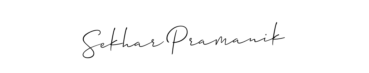 You should practise on your own different ways (Allison_Script) to write your name (Sekhar Pramanik) in signature. don't let someone else do it for you. Sekhar Pramanik signature style 2 images and pictures png