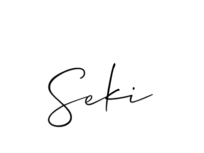 How to make Seki signature? Allison_Script is a professional autograph style. Create handwritten signature for Seki name. Seki signature style 2 images and pictures png