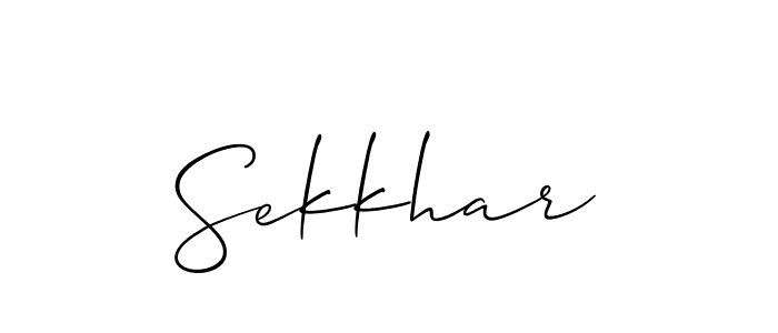 Use a signature maker to create a handwritten signature online. With this signature software, you can design (Allison_Script) your own signature for name Sekkhar. Sekkhar signature style 2 images and pictures png
